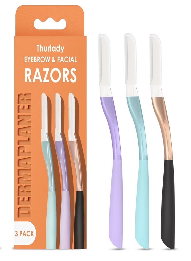 THURLADY Dermaplane Razor for Women Face, Reusable Dermaplaning Tool, Exfoliating Face Razors for Women, Peach Fuzz Remover, Gently Remove Fine Facial Hair for Smoother Skin, 3 Pack - Image 1